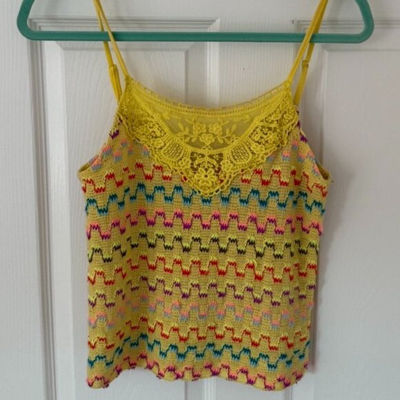 Free People Yellow Colorful Tank Top - Picture 1 of 9
